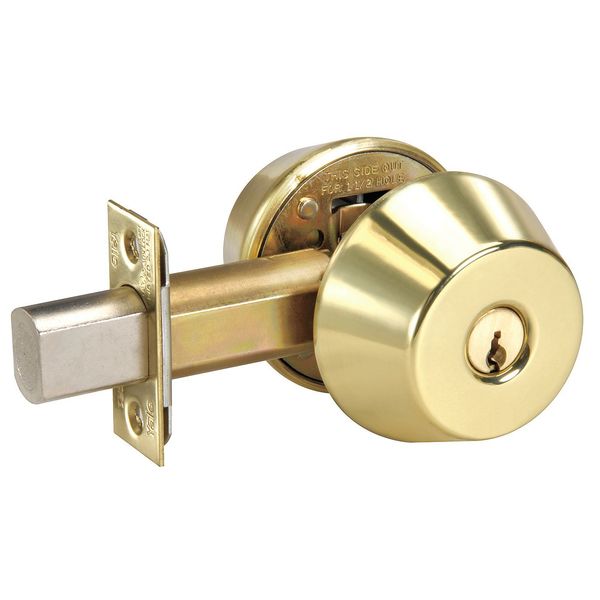 Deadbolt, Med.Duty, Bright Brass