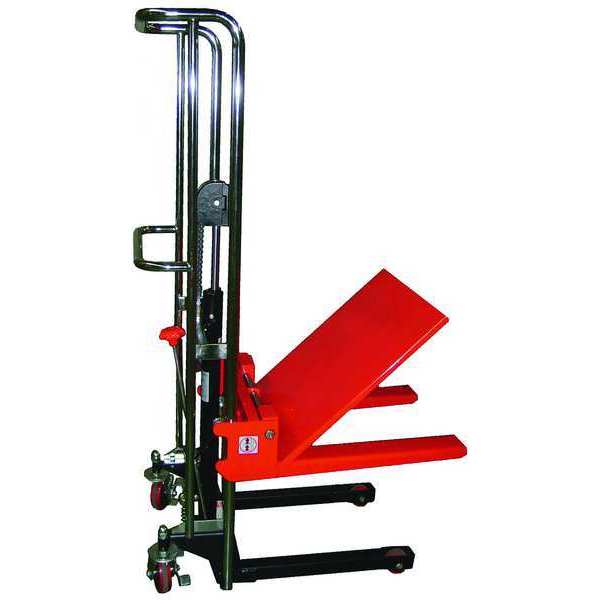 Portable Manual Platform Lift Truck, Manual, 880 lb Load Capacity, Foot Pump Lift Control
