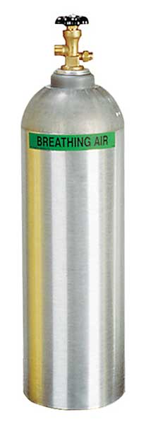 SCBA Cylinder, 2216 psi, Aluminum, Gray