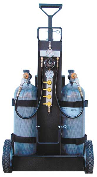 Air Cylinder Cart, 2 Cylinders, 4500 psi