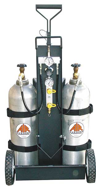 Air Cylinder Cart, 2 Cylinders, 2400 psi