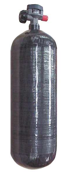 SCBA Cylinder, Carbon Fiber, 4500 psi, Gray