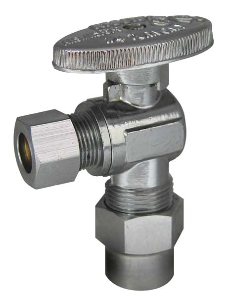 1/4-Turn Stop, Angle, 1/2 Inx3/8 In