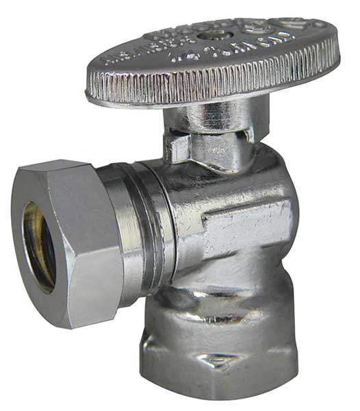 1/4-Turn Stop, Angle, 1/2 Inx1/2 In