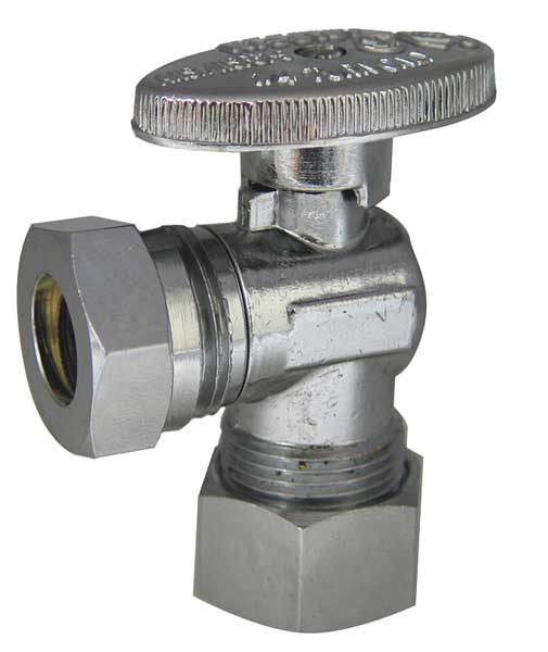 1/4-Turn Stop, Angle, 5/8 Inx1/2 In