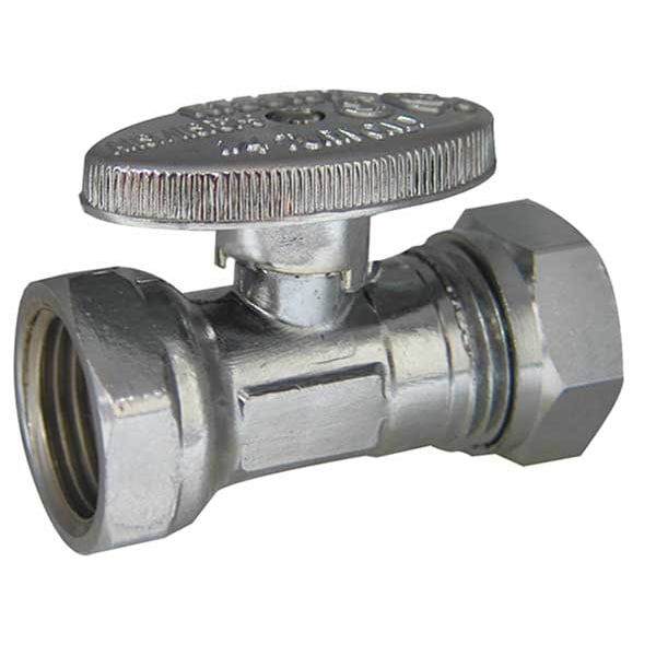 1/4-Turn Stop, Straight, 1/2 Inx1/2 In
