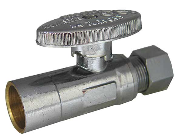 1/4-Turn Stop, Straight, 1/2 Inx3/8 In