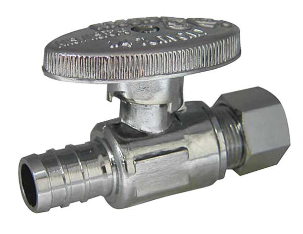 1/4-Turn Stop, Straight, 1/2 Inx3/8 In