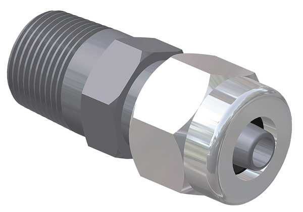 Male Adaptor, 3/4x1/2 In, NPT x Tube