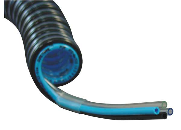 Poly Tubing, Spiral, OD 1/2 In, 18 In