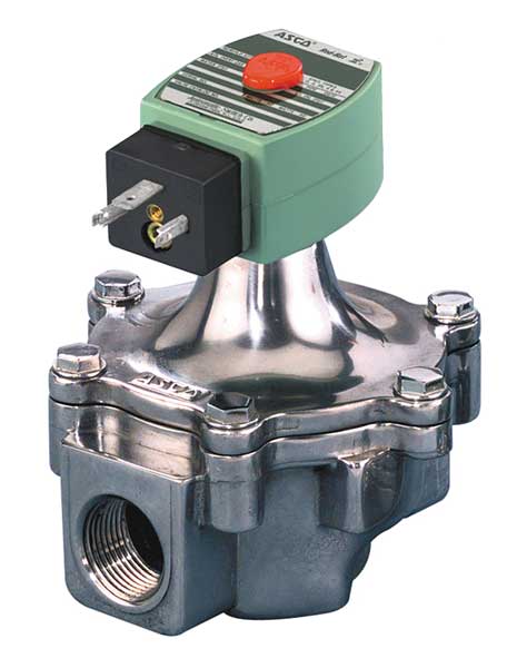 120V AC Aluminum Air and Fuel Gas Solenoid Valve, Normally Closed, 1 1/2 in Pipe Size