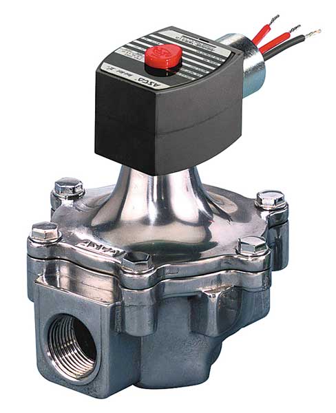 120V AC Aluminum Air and Fuel Gas Solenoid Valve, Normally Closed, 1 1/4 in Pipe Size