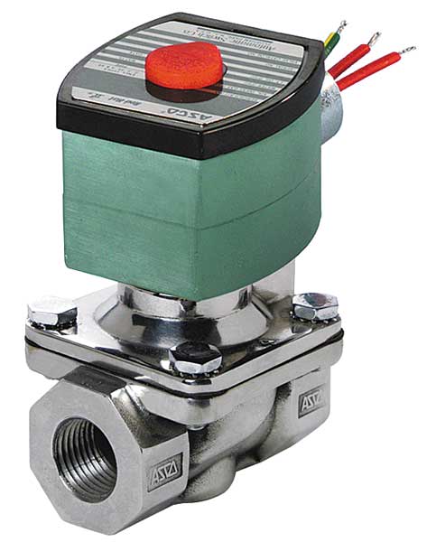 120V AC Stainless Steel Solenoid Valve, Normally Closed, 1 in Pipe Size