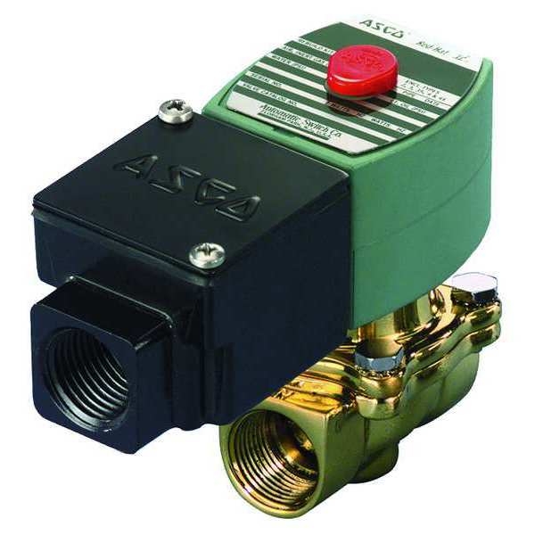 120V AC Brass Solenoid Valve, Normally Closed, 3/4 in Pipe Size