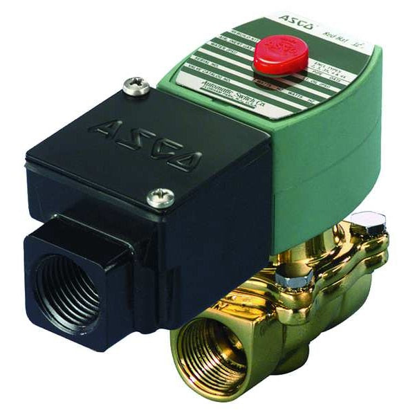 120V AC Brass Solenoid Valve, Normally Closed, 3/4 in Pipe Size