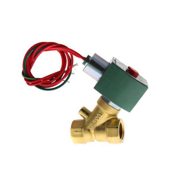 240V AC Brass Solenoid Valve, Normally Closed, 1/2 in Pipe Size