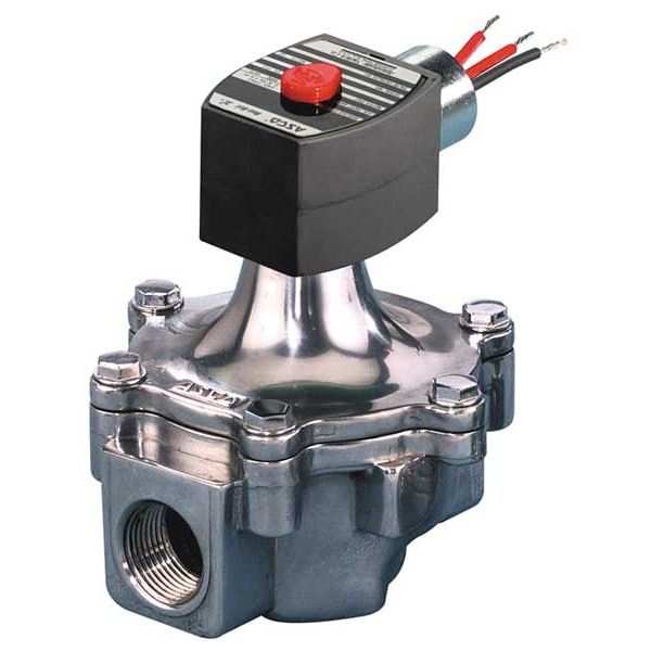 120V AC Aluminum Air and Fuel Gas Solenoid Valve, Normally Open, 1 in Pipe Size