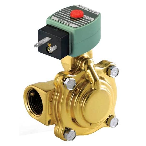 120V AC Brass Solenoid Valve, Normally Closed, 1 in Pipe Size