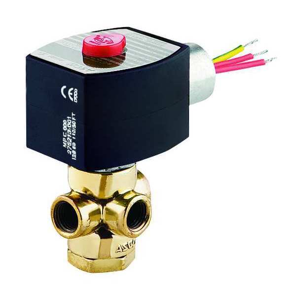 24V DC Brass Solenoid Valve, Normally Closed, 1/4 in Pipe Size