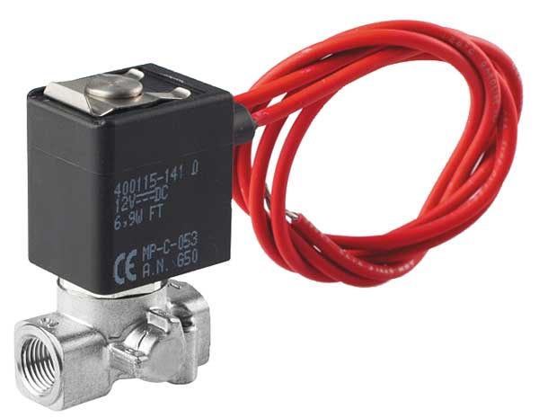 120V AC Stainless Steel Solenoid Valve, Normally Closed, 1/8 in Pipe Size