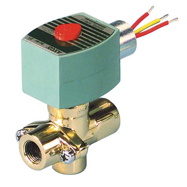 120V AC Brass Steam Solenoid Valve, Normally Closed, 3/4 in Pipe Size