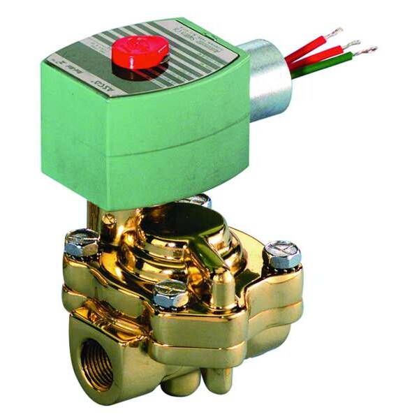 120V AC Brass Steam and Hot Water Solenoid Valve, Normally Open, 3/4 in Pipe Size