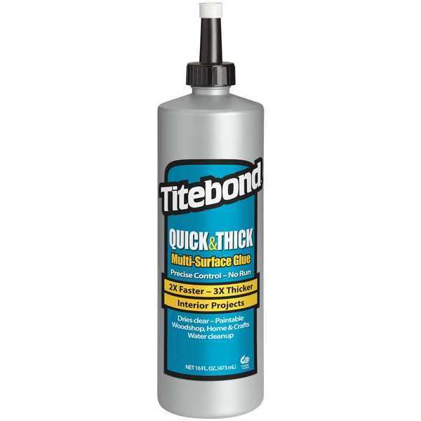 Wood Glue, Quick and Thick Series, Beige, 24 hr Full Cure, 16 oz, Bottle