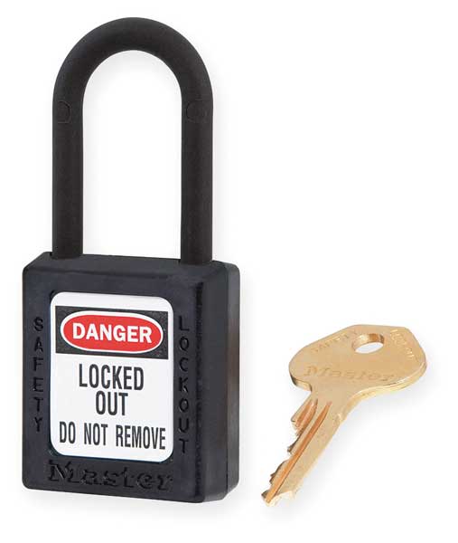 Lockout Padlock, KD, Black, 1-3/4