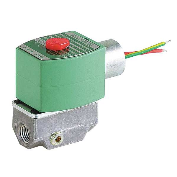 120V AC Aluminum Fuel Gas Solenoid Valve with Test Port, Normally Closed, 3/8 in Pipe Size