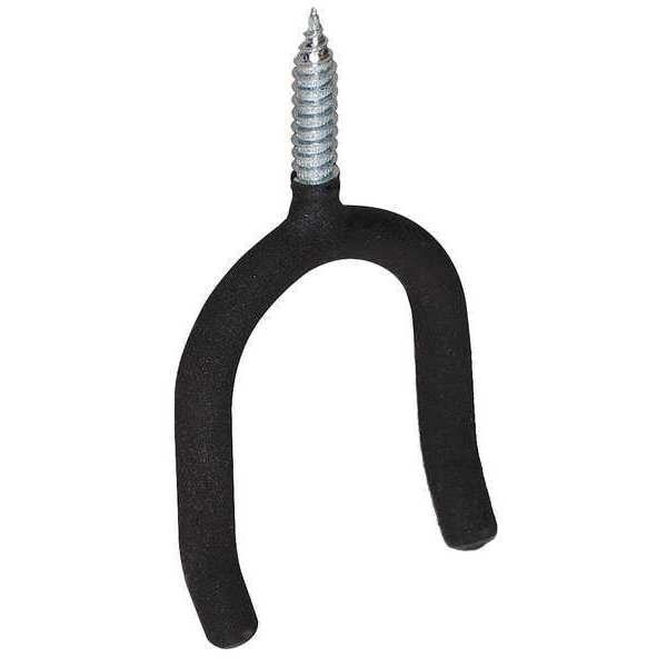 Screw In Hook, Black Vinyl Coated