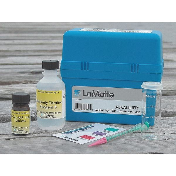 Water Testing Kit, Alkalinity, 0to 200 PPM
