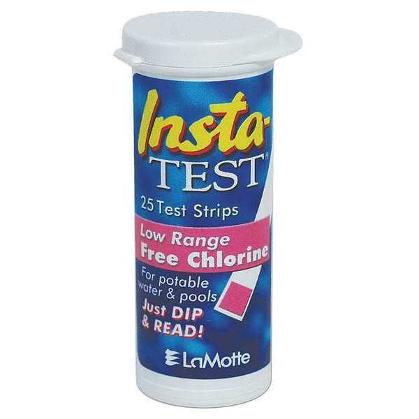 Test Strip, Free Chlorine, 0to10 PPM, PK25