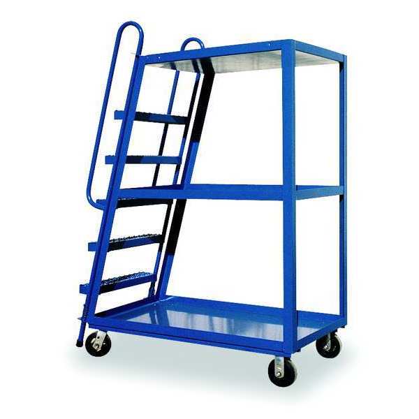 Steel Stock Picking Ladder Cart 1000 lb. Capacity, 56-1/8