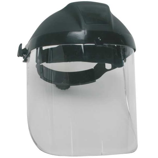 Ratchet Faceshield Asmbly, Blk, 9x15-1/2in
