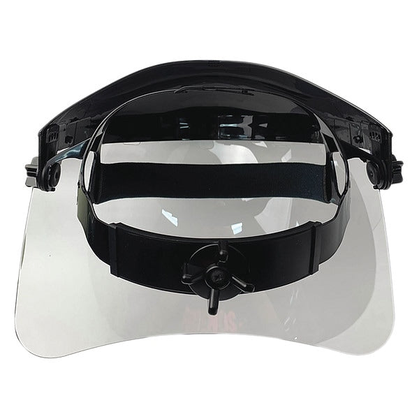 Ratchet Faceshield Asmbly, Blk, 9x15-1/2in
