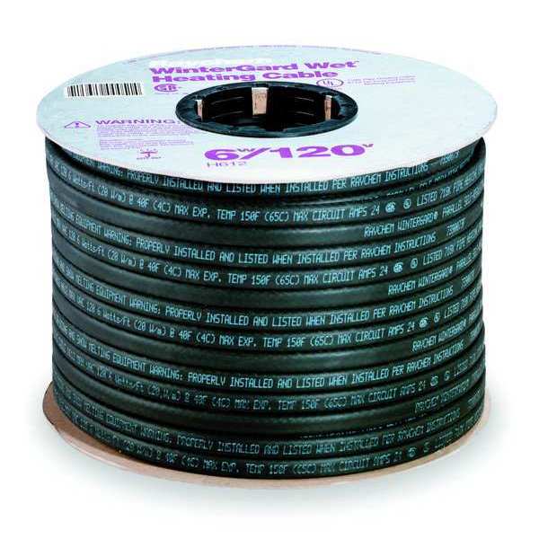 Electric Heating Cable, 120VAC, 250 ft Length