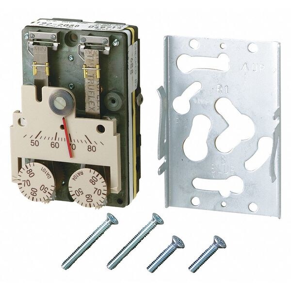 Pneumatic Thermostat, Dual Temperature, Heating and Cooling, 2 Pipe