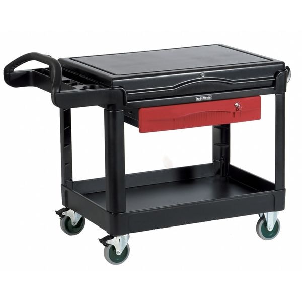 Drawer, 40 lb., Red, Steel, 25 In. L
