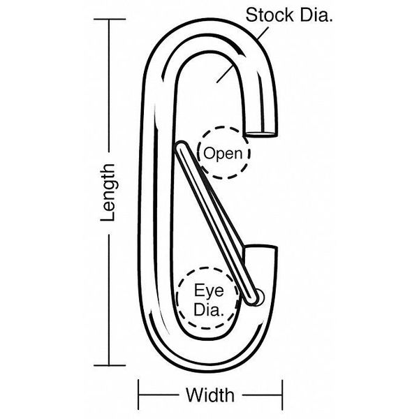 Economy Spring Snap, L 1 7/8 In, PK10
