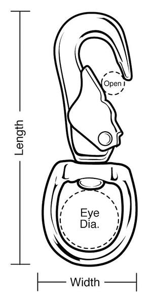 Eyelet Spring Snap, L 4 1/2 In