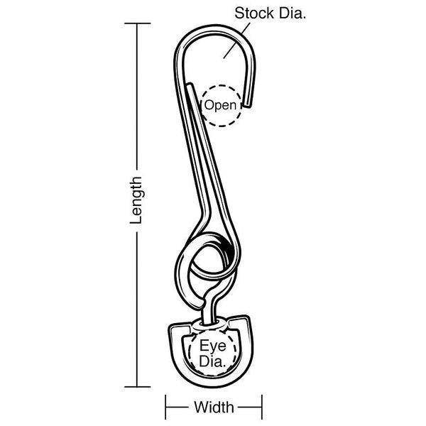 Economy Spring Snap, L 2 5/8 In, PK10