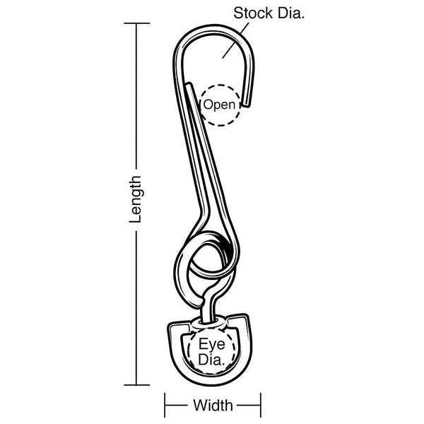 Economy Spring Snap, L 2 3/8 In, PK10