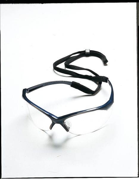 Safety Glasses, Wraparound Clear Polycarbonate Lens, Scratch-Resistant