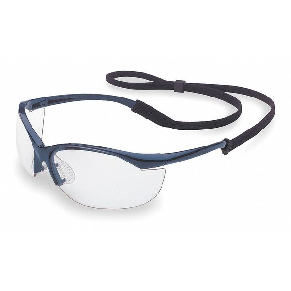 Safety Glasses, Wraparound Clear Polycarbonate Lens, Scratch-Resistant