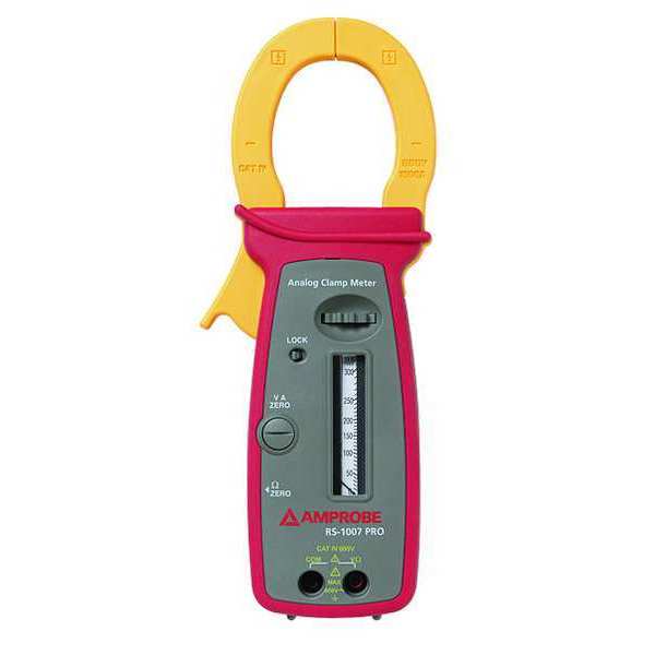 Clamp Meter, Rotary Scale, 1,000 A, 1.9 in (48 mm) Jaw Capacity, Cat IV 600V Safety Rating