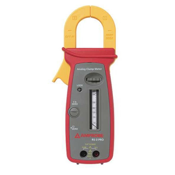 Clamp Meter, Rotary Scale, 300 A, 1.8 in (46 mm) Jaw Capacity, Cat IV 600V Safety Rating
