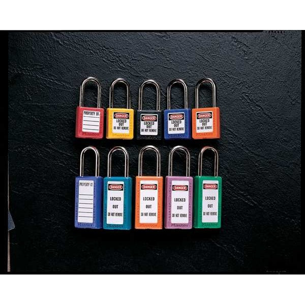 Zenex Thermoplastic Safety Padlock, 1-1/2 in Wide with 1-1/2 in Shackle, Green