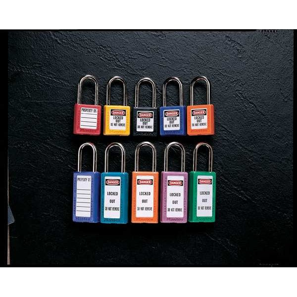 Zenex Thermoplastic Safety Padlock, 1-1/2 in Wide with 1-1/2 in Shackle, Green