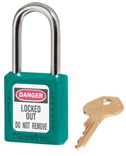 Zenex Lockout Padlock, KD, Teal, 1-3/4