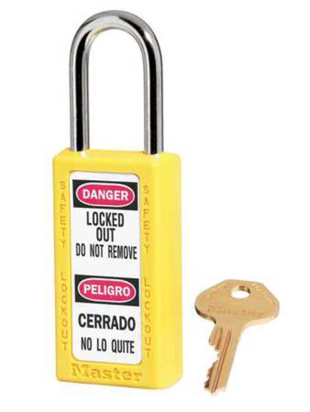 Zenex Lockout Padlock, KD, Yellow, 3